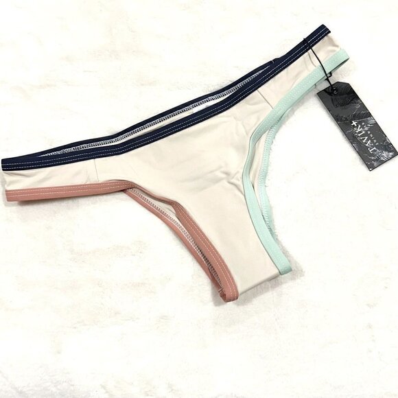 NWT Tavik Jayden Moderate Coverage Tapioca Color Blocked Bottom  - XS - Picture 2 of 9